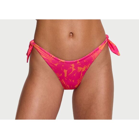 NWT VICTORIA'S SECRET Pink Palm Knotted Bralette Bikini Set Size XL & M - Picture 3 of 14